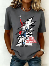 🔥Buy 3 Get 15% Off Women's Still Grateful Print Round Neck T-shirt