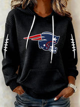 Women’s Football Graphic Waffle Knit Hoodie