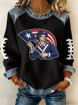 Women's Football Print Sweatshirt