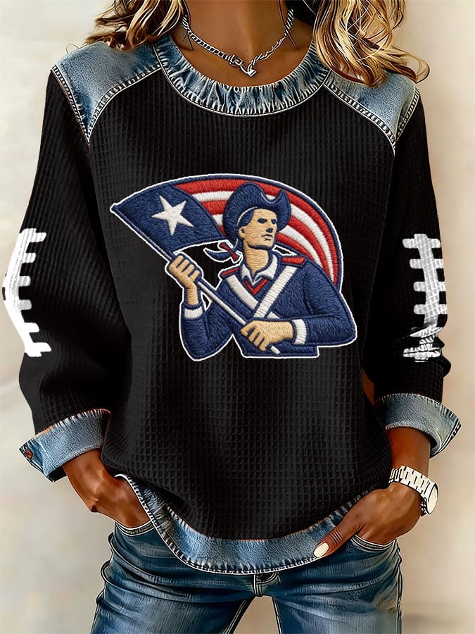 Women's Football Print Sweatshirt