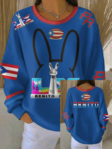 Women's Puerto Rico Print Casual Sweatshirt