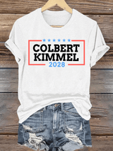 Women's Talk Show Colbert Kimme 2028 Print T-Shirt