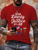 🔥Buy 3 Get 15% Off🔥Men's Liberty and Justice For All Print T-Shirt
