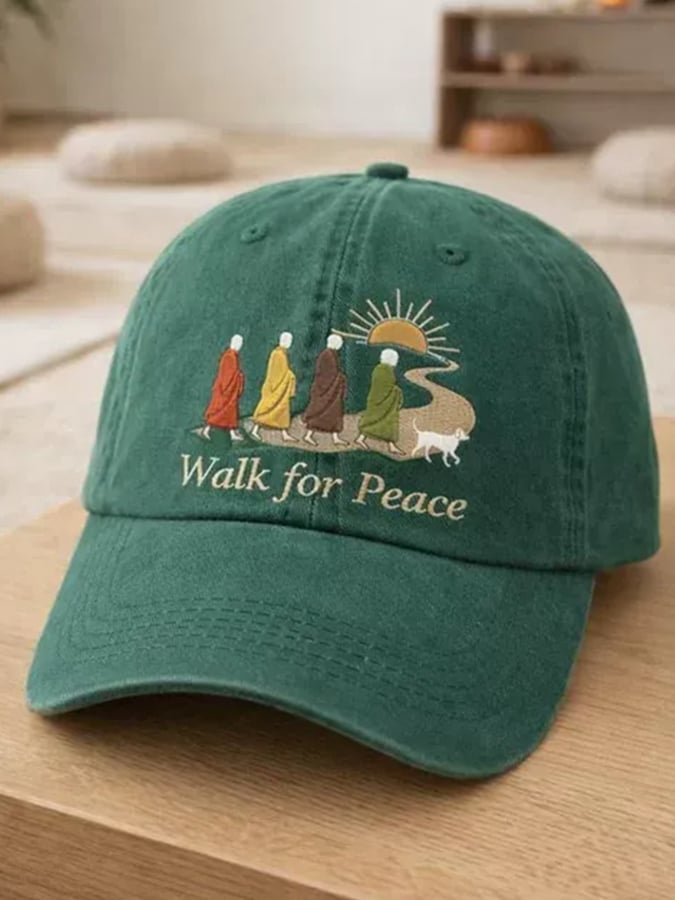Walk For Peace Printed Casual Hat