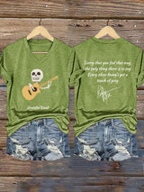🔥Buy 3 Get 15% Off Women's Vintage Rock Tribute Print V Neck T-shirt
