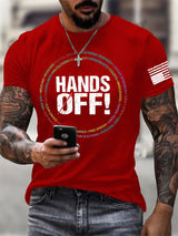 Men'S Retro Hands Off Protest Print T-Shirt