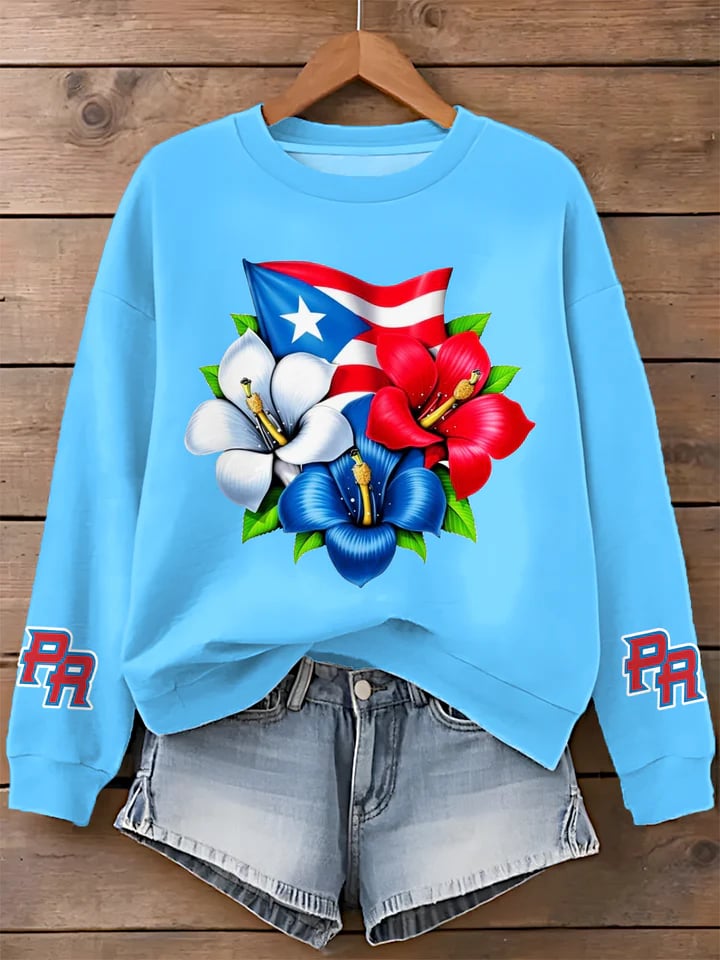 Puerto RIco Boricua Decorate Printed Sweatshirt