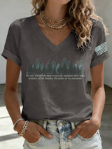 V-Neck Retro Resist Save The Forest Service Do Not Let Selfish Men Or Greedy Interests Skin Your Country Of Its Beauty, Its Riches Or Its Romance Print T-Shirt