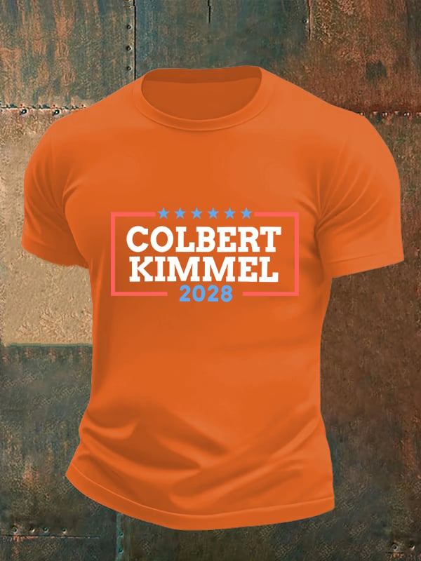 Men's Talk Show Colbert Kimme 2028 Print T-Shirt