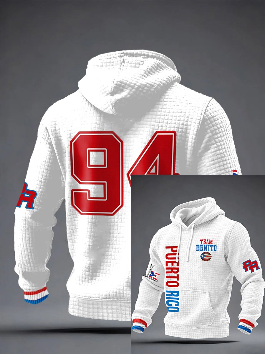 Men's  Puerto Rican Rapper Print Hoodie