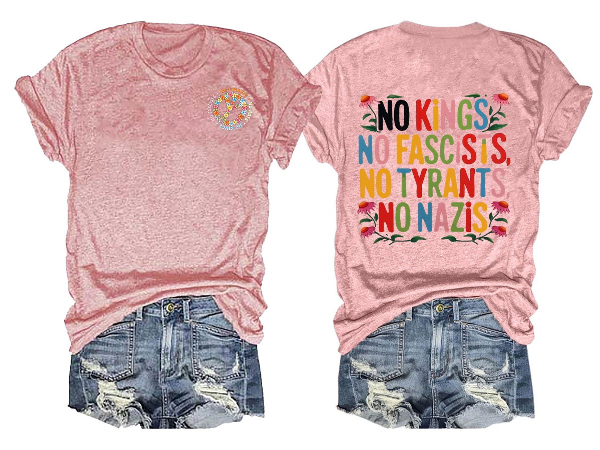 No Kings In America Print  T-shirt