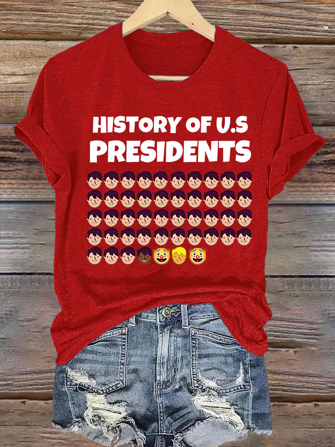 🔥Buy 3 Get 15% Off🔥Women's  History Of US Presidents Print T-Shirt