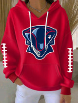 Women's Football Print Casual Hoodie