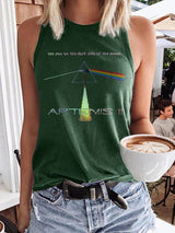 Retro Artemis II See You On The Dark Side Of The Moon Print Tops Tank