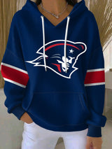 Women's Football Print Casual Hoodie