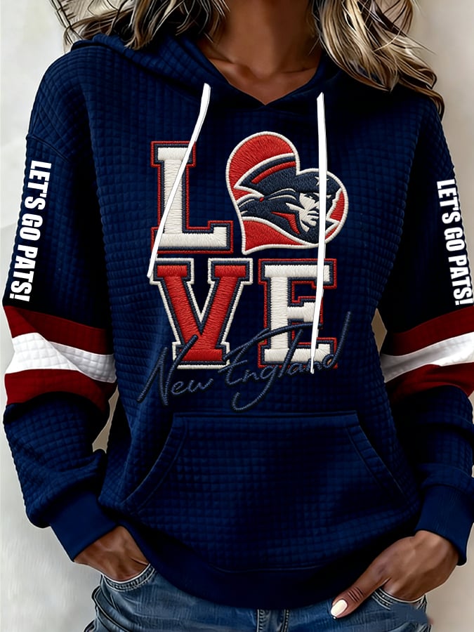 Women's Retro Football Print Hoodie