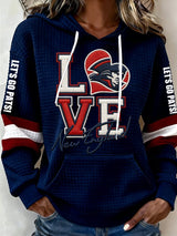 Women's Retro Football Print Hoodie