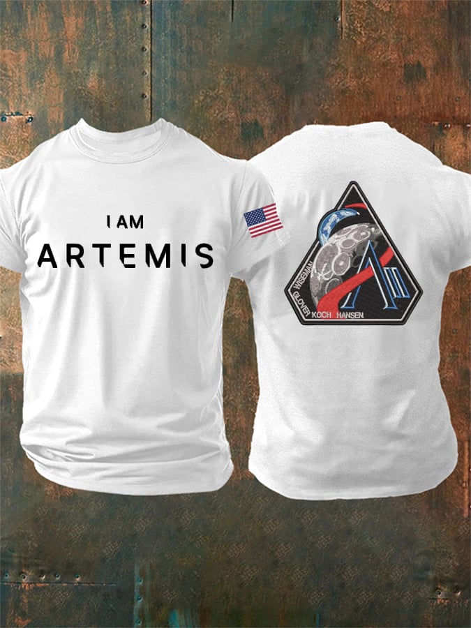 Men's Artemis II Space Mission Print Casual T-Shirt