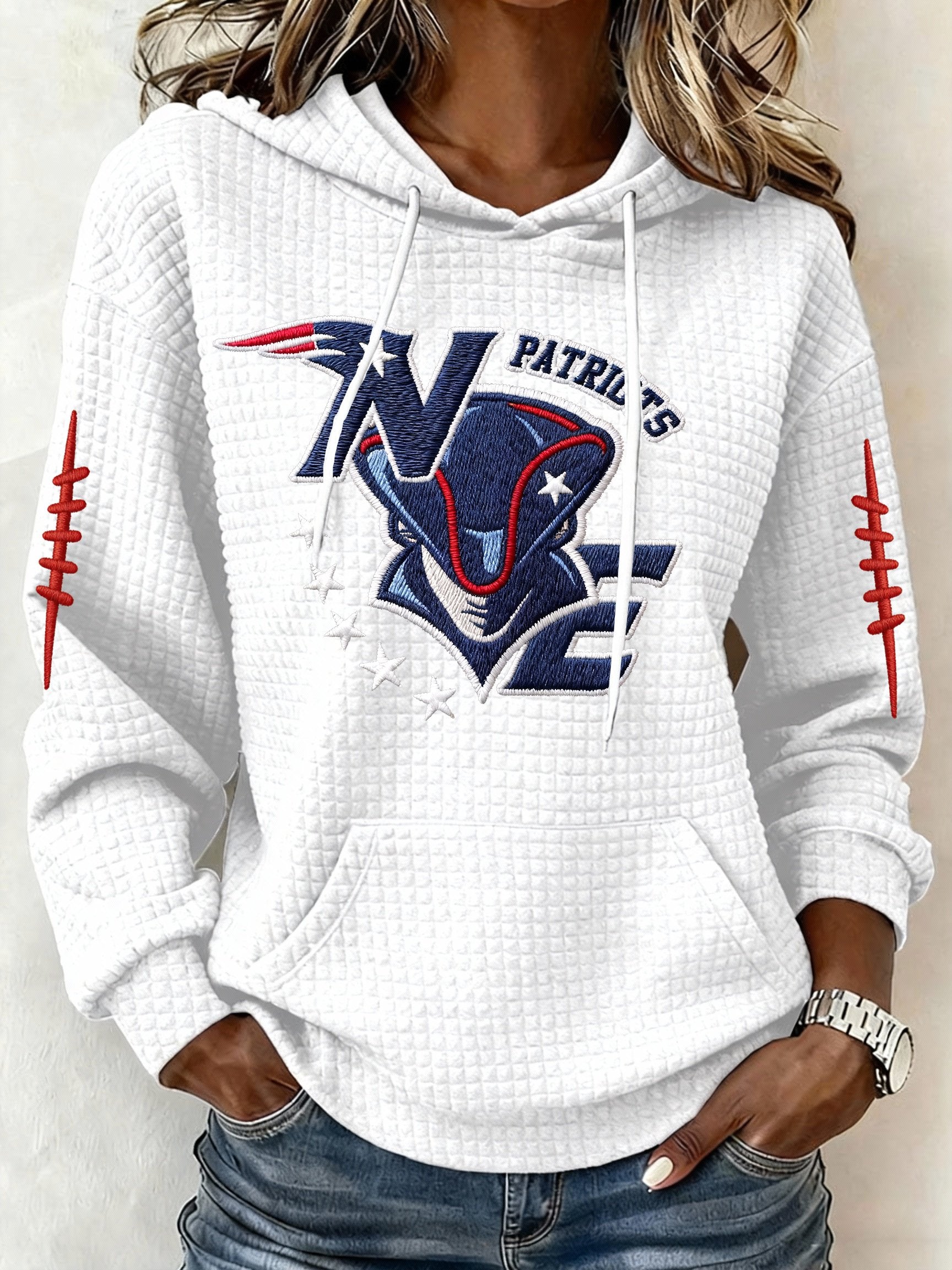 Women’s Football Graphic Waffle Knit Hoodie