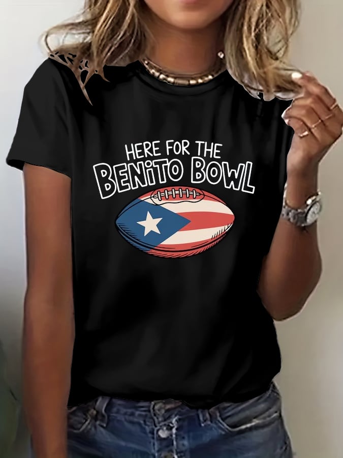 Women's Rugby Print Casual T-Shirt