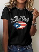 Women's Rugby Print Casual T-Shirt