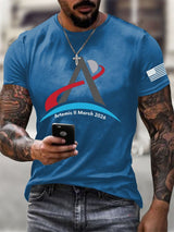 Men's Casual artemis ii Printed Short-Sleeve T-Shirt