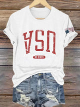 🔥Buy 3 Get 15% Off🔥Retro Upside Down USA & Flag No Kings Print T-Shirt