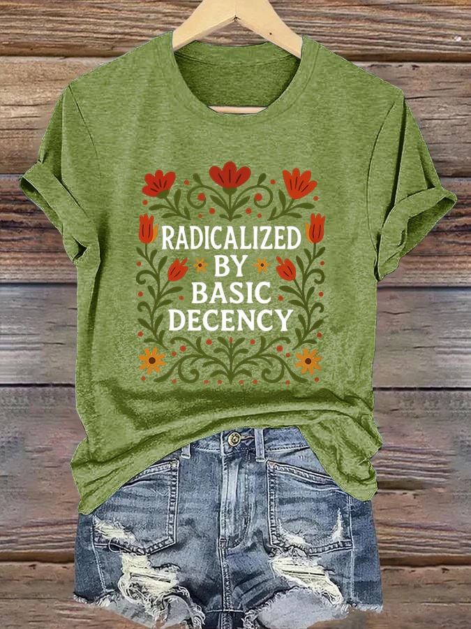 🔥Buy 3 Get 15% Off🔥Retro Radicalized By Basic Decency Print T-Shirt