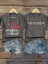 🔥Buy 3 Get 15% Off V-Neck Retro Last Show Print T-Shirt