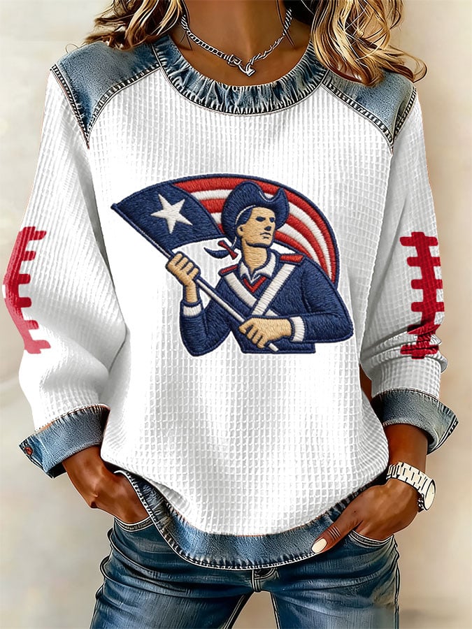 Women's Football Print Sweatshirt