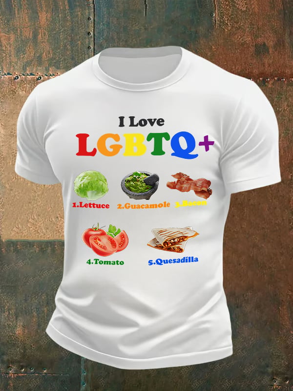 Men's LGBTQ+ Pride Graphic Tee for Food Lovers