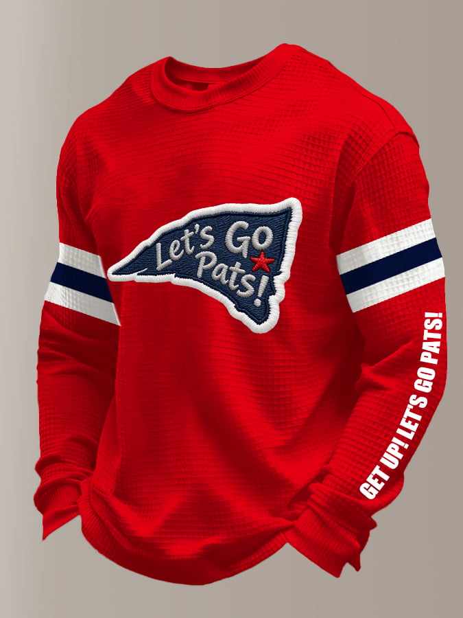 Men's Retro Football Print Casual Long-Sleeved Top