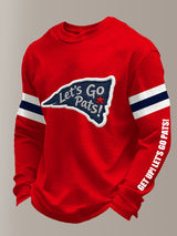Men's Retro Football Print Casual Long-Sleeved Top