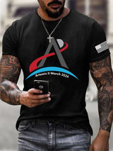 Men's Casual artemis ii Printed Short-Sleeve T-Shirt