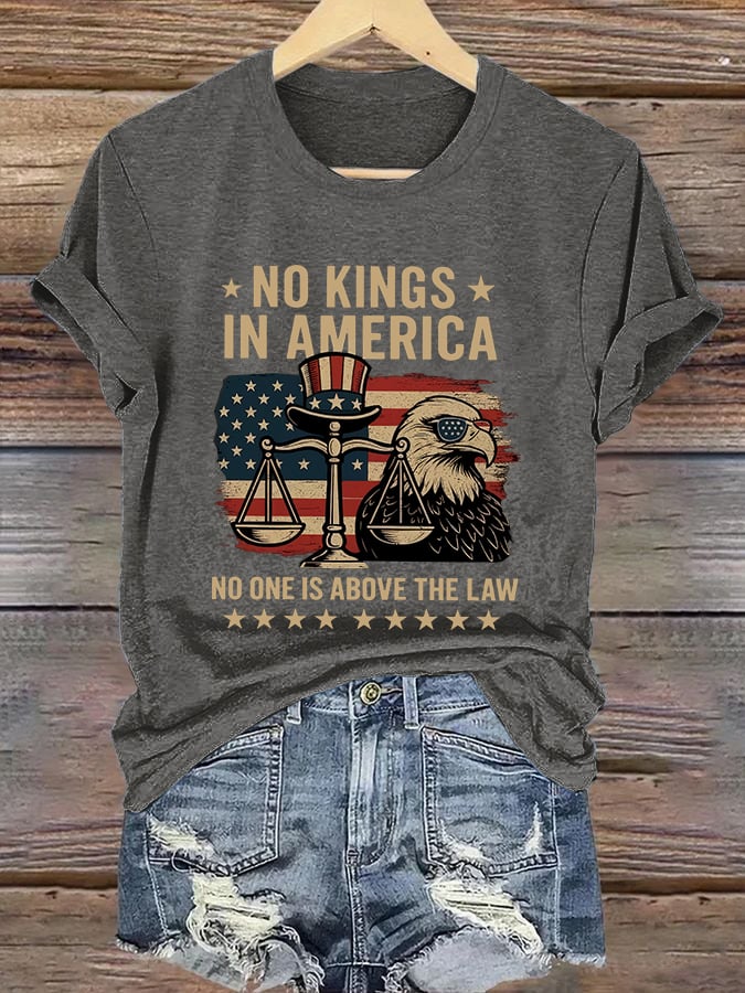 🔥Buy 3 Get 15% Off🔥Retro No Kings In America No One Is Above The Law Print T-Shirt