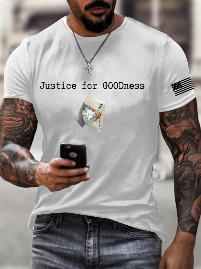 Men's Justice For GOODness Printed Casual T-shirt