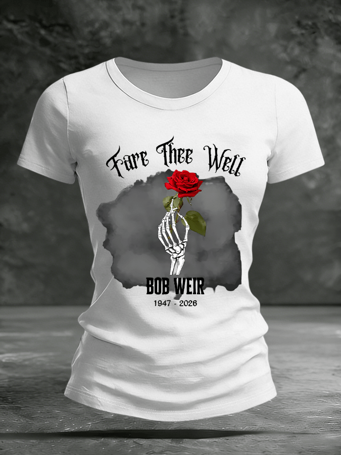 🔥Buy 3 Get 15% Off Women's Commemorative Edition Bob Weir Print Short-Sleeve T-Shirt