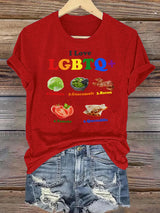 Women's  LGBTQ+ Pride Graphic Tee for Food Lovers