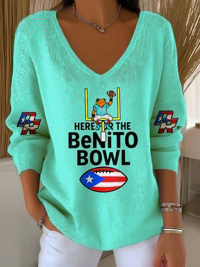 Puerto Rico colorful casual Women's Printed Long Sleeve Top