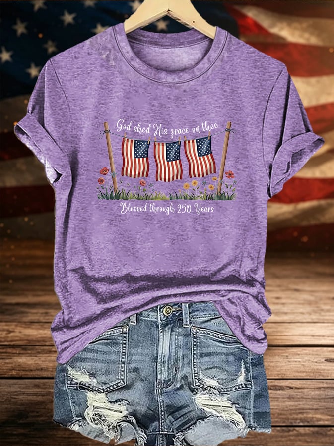 Women's Blessed through 250 Years Printed T-Shirt