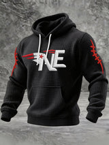 Men’s Football Graphic Plaid Hoodie Sweatshirt