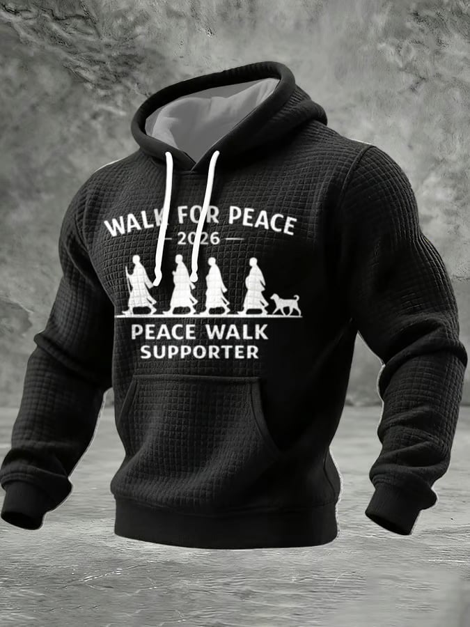 Men's Walk For Peace Printed Casual Hoodie
