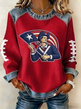 Women's Football Print Sweatshirt