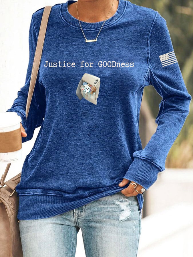 Women's Justice For GOODness Print Casual Sweatshirt