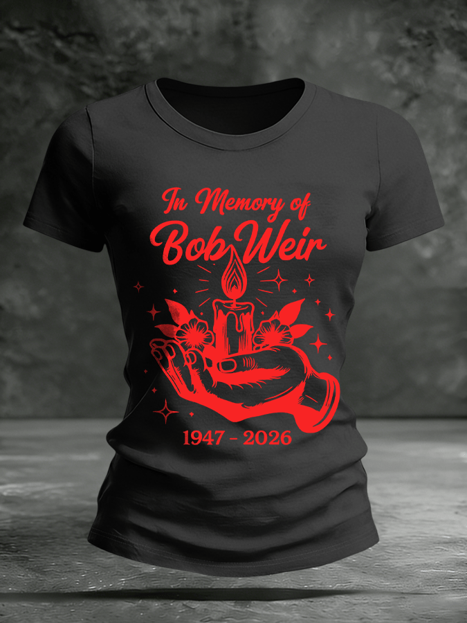 🔥Buy 3 Get 15% Off Women's Commemorative Edition Bob Weir Print Short-Sleeve T-Shirt