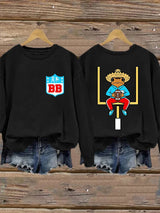 Women's Bunny Football Music Lover  Print Casual Sweatshirt