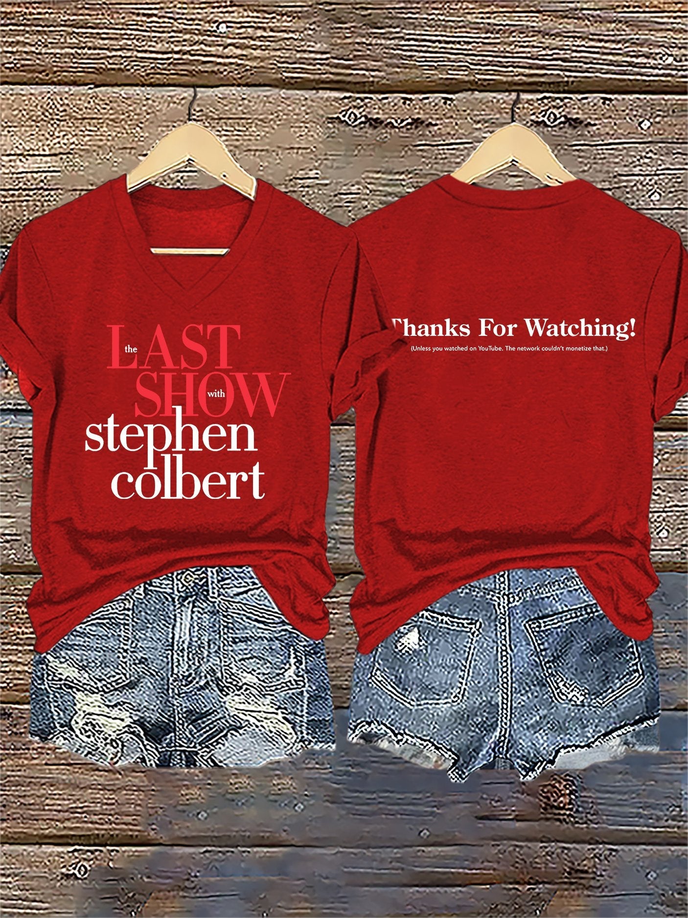 🔥Buy 3 Get 15% Off V-Neck Retro Last Show Print T-Shirt