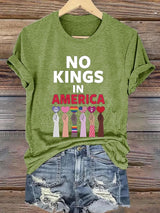 🔥Buy 3 Get 15% Off🔥Women's No Kings In America Print Caasual T-shirt