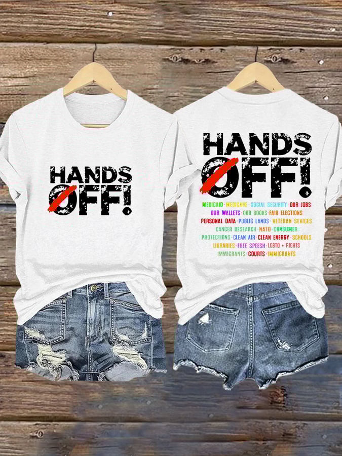 🔥Buy 3 Get 15% Off🔥Women's Hands Off Protest Print Casual T-Shirt