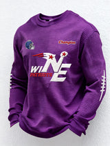 Men’s Football Graphic Waffle Knit Long Sleeve Crewneck T-Shirt